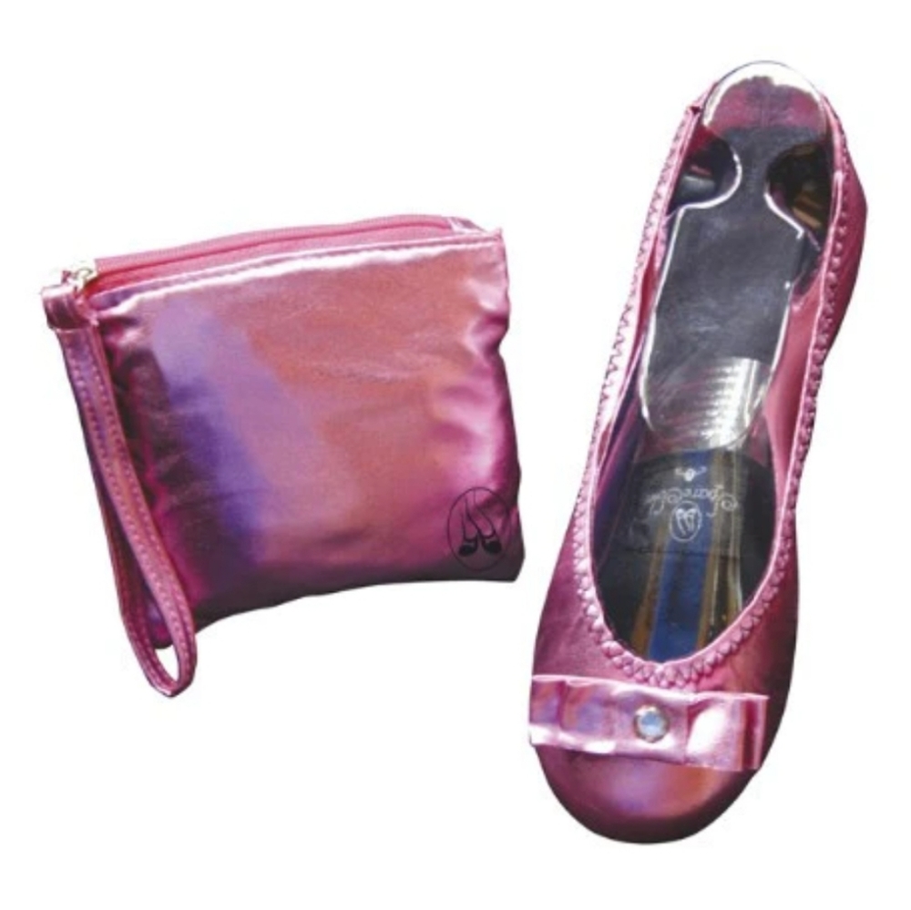 NEW!~ Spare Soles Ballerina Flats, Matching Wristlet, Pink, Womens 5-6